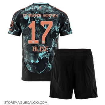 Bayern Munich Michael Olise #17 Maglia Gara Trasferta Repliche 2024-25 Bambino